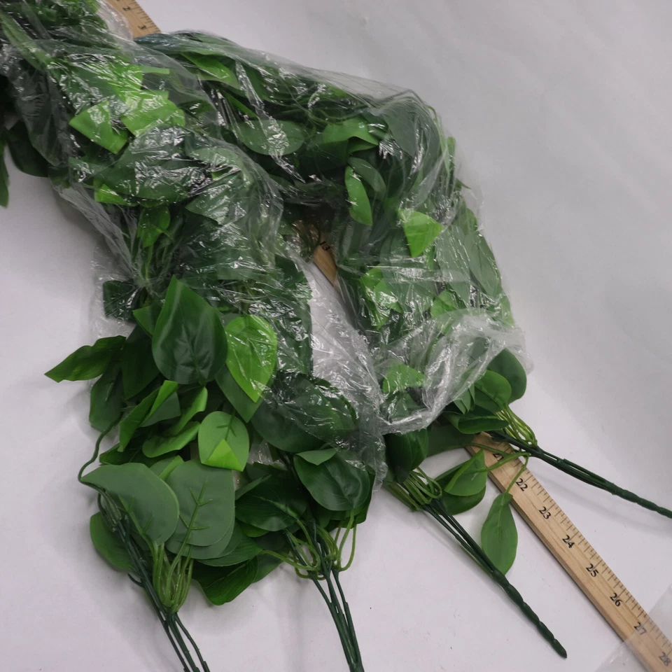 (4-Pk) Wofair Plantas Colgantes Artificiales Hojas de Hiedra Falsas Poliéster Verde Foto 2 de 4