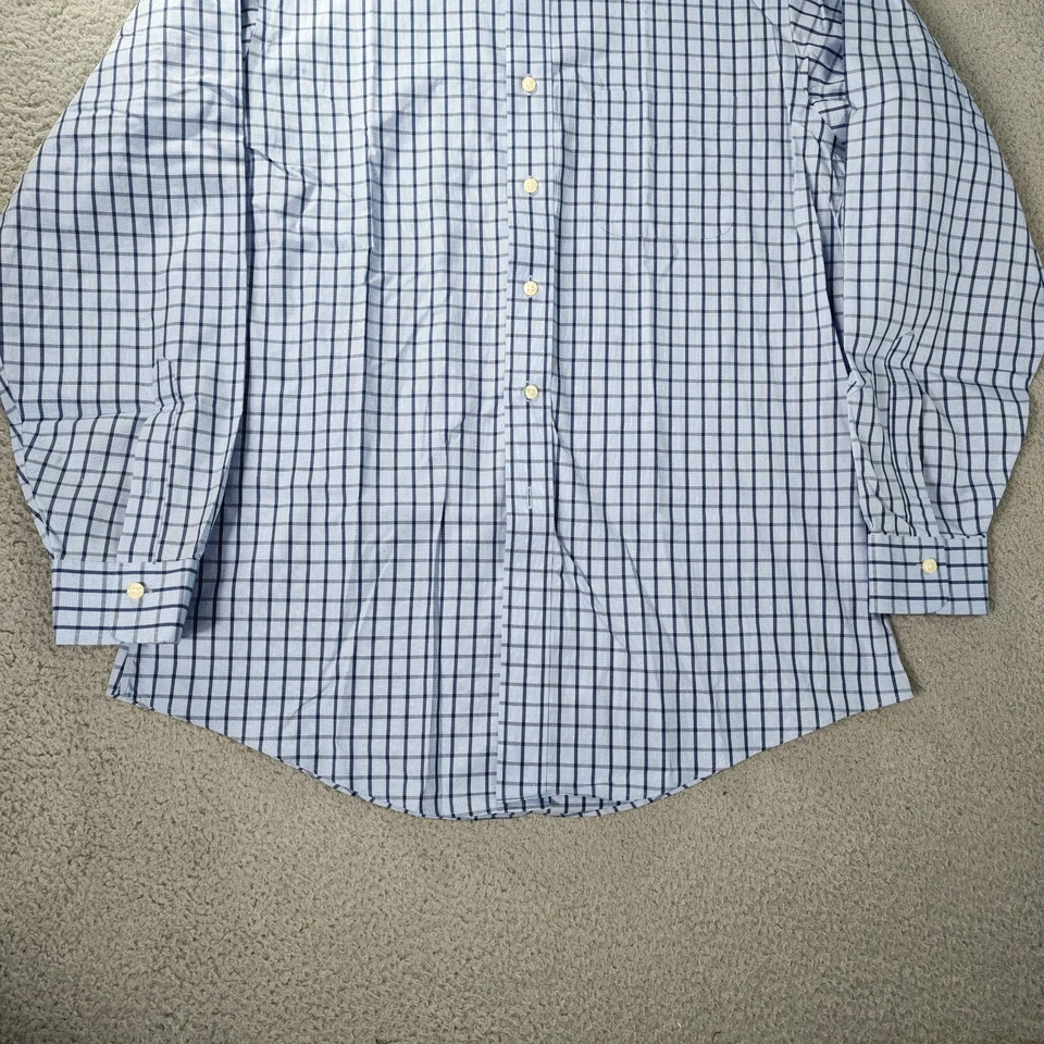 Camisa Kirkland Signature para Hombres 16.5-35 Azul Blanco Calce Ajustado Sin Planchar Ventana Foto 2 de 4