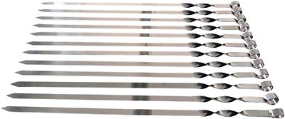 24x EXTRA STARKE Edelstahl Schaschlik-Spiesse 50cm 2mm 1,5cm Grillspiesse BBQ