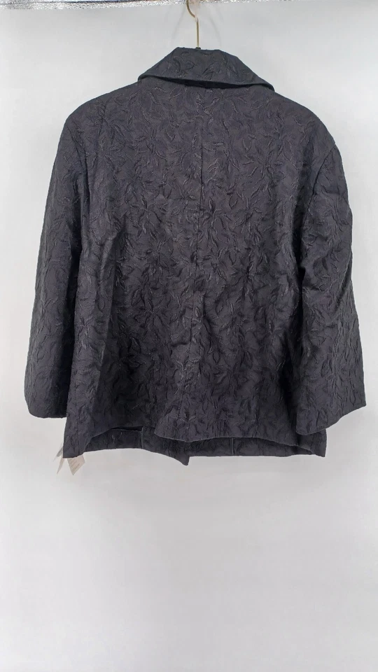 Croft & Barrow Women's Jacket X-Large Black Floral Pattern Button Up Blazer NWT. - Image 2 of 4