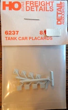 Detail Associates HO #6237 Tank Car Parts -- Placards pkg(8) Plastic