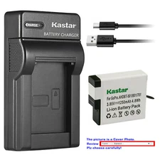 Kastar Battery Slim USB Charger Replace Genuine Gopro AHDBT-501 Hero 5 HD Black