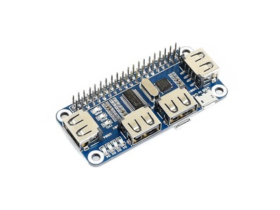 Waveshare 4-Port USB Hub HAT für Raspberry Pi Zero/Zero W/2W, mit USB-UART