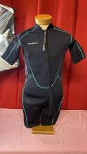 Seaskin Mens Black Front Zip Short Sleeve Swimming Diving Wetsuit Size XXL