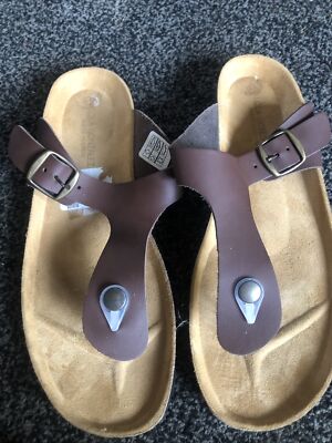 Ladies Lovely LOLA GONZALEZ Leather Thong Flip-flops Brown UK