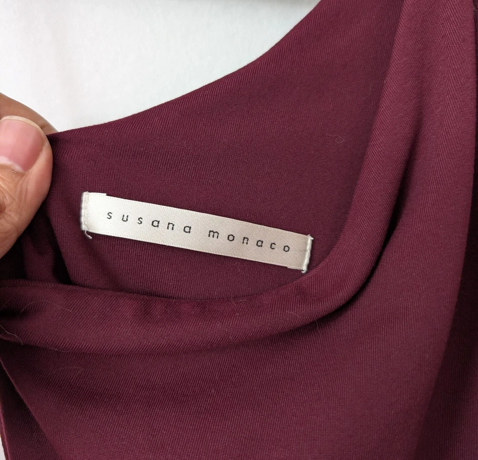 Susana Monaco женское платье вино красный одно плечо размер X-Small бордовый - Изображение 3 из 4