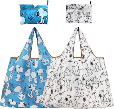 Snoopy Bag 2 Set Shopping Bag Foldable Polyester Anime Goods Character 22