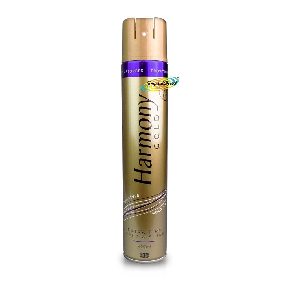 HARMONY GOLD EXTRA FIRM HOLD & SHINE HAIRSPRAY 400ML - Image 3