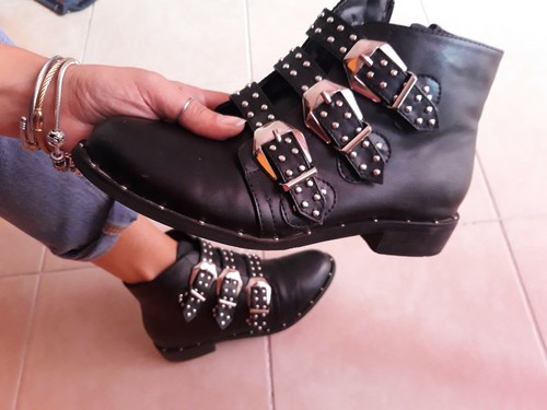 stivaletti neri donna fibbie borchie n 37 | eBay