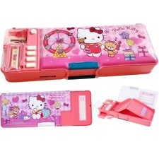 Hello Kitty Pencil Case Multi Functional Stationery Box Glitter with 2-Sharpener