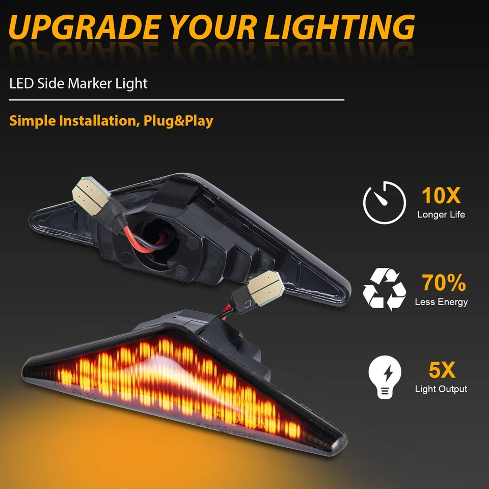 Luz de señal de giro marcador lateral LED dinámico ahumado de 18 LED para Ford Mondeo 2000-2006 Foto 4 de 4