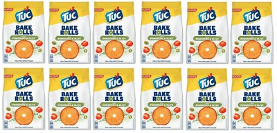 12x Tuc Bake Rolls Dünne und Knusprige Brotchips Tomaten-Oliven-Geschmack 150g
