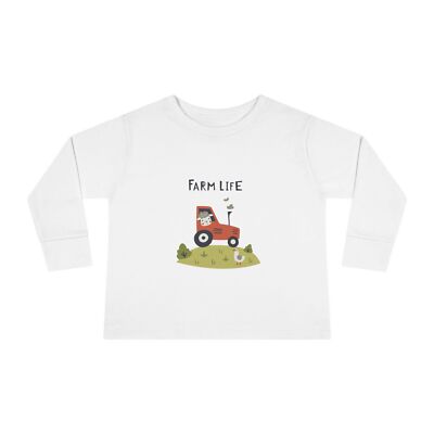 Farm Life Toddler Long Sleeve Tee - Adorable Farm-Themed Shirt for Little Ones