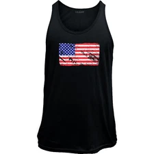 Distressed Red White and Blue American Flag Tank Top