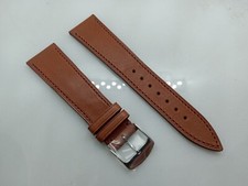 New 22mm Watchgecko Geckota Handmade Soft Genuine Leather Watch Strap Brown XM95