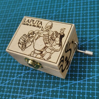 Laputa Castle in the Sky Carrying You Anime Wooden Music Box Hand Cranked