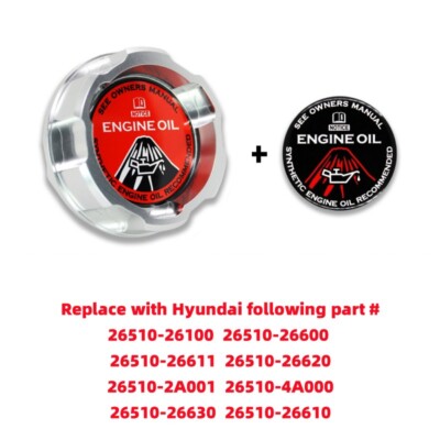 Aluminum ENGINE Oil Cap For Hyundai i10 i20 i30 ix20 ix35 ix55 Tucson Santa Fe