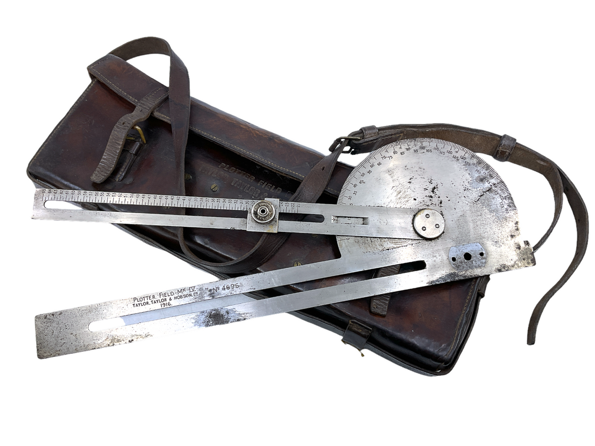 WW1 British Canadian BEF CEF Field Plotter Apparatus & Leather