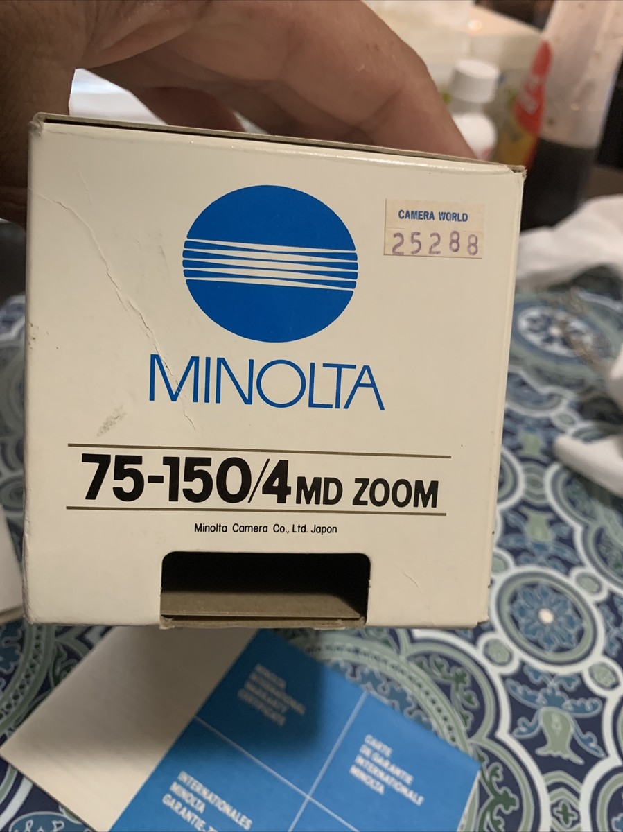 Vintage Rare Minolta MD Zoom 75-150mm f4 lens BOX ONLY W/Manual