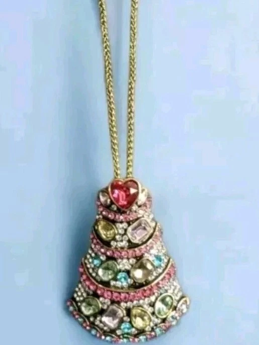 Broche collar colgante de cristal pastel de cumpleaños corazón rosa estilo Heidi Daus Foto 2 de 4