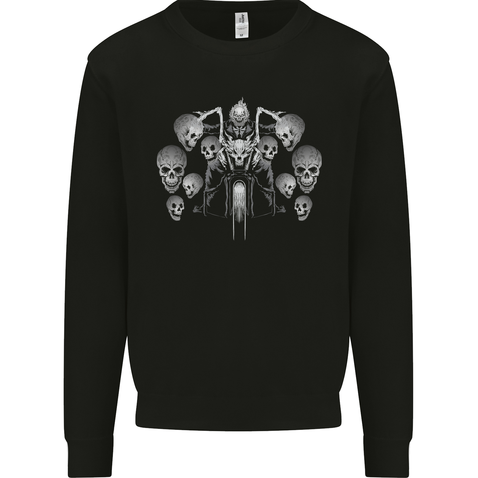 Motorcycle Skulls & Rider Motorbike Biker Mens Sweatshirt Jumper