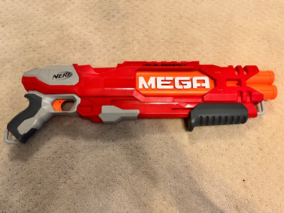 Nerf Mega DoubleBreach Blaster Double-Barrel Gun With 5 Red Darts- Tested
