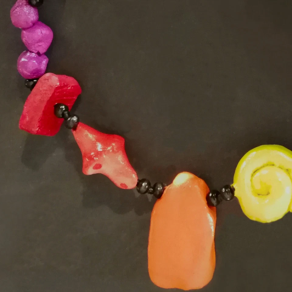 Moda Collar Joyería Primitiva Diseño Mínimo Distintivo Estación Arco Iris Raro Foto 3 de 4