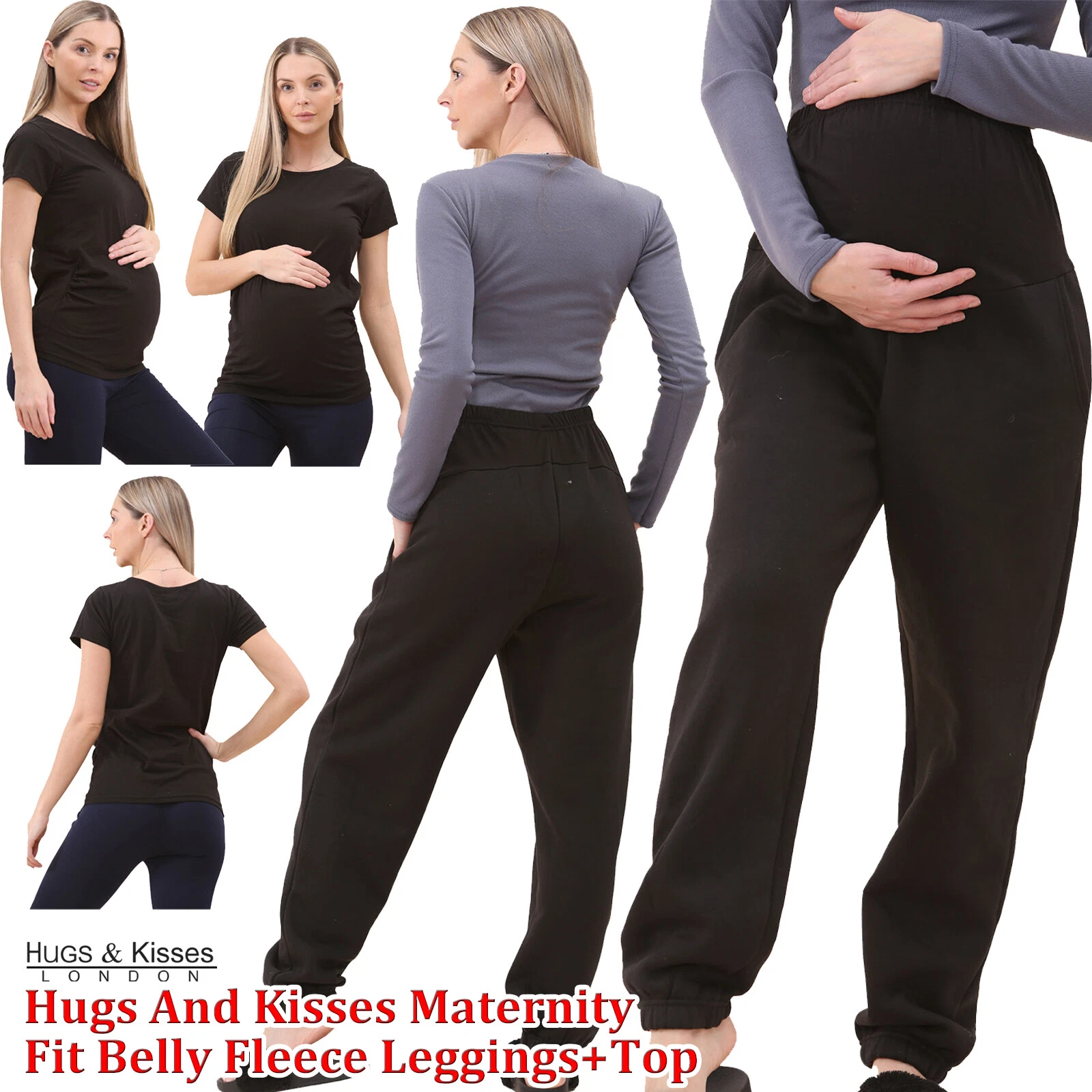 New Women Fleec High Waist Legging Pregnant Belly Support Maternity Trousers top - Picture 1 of 25