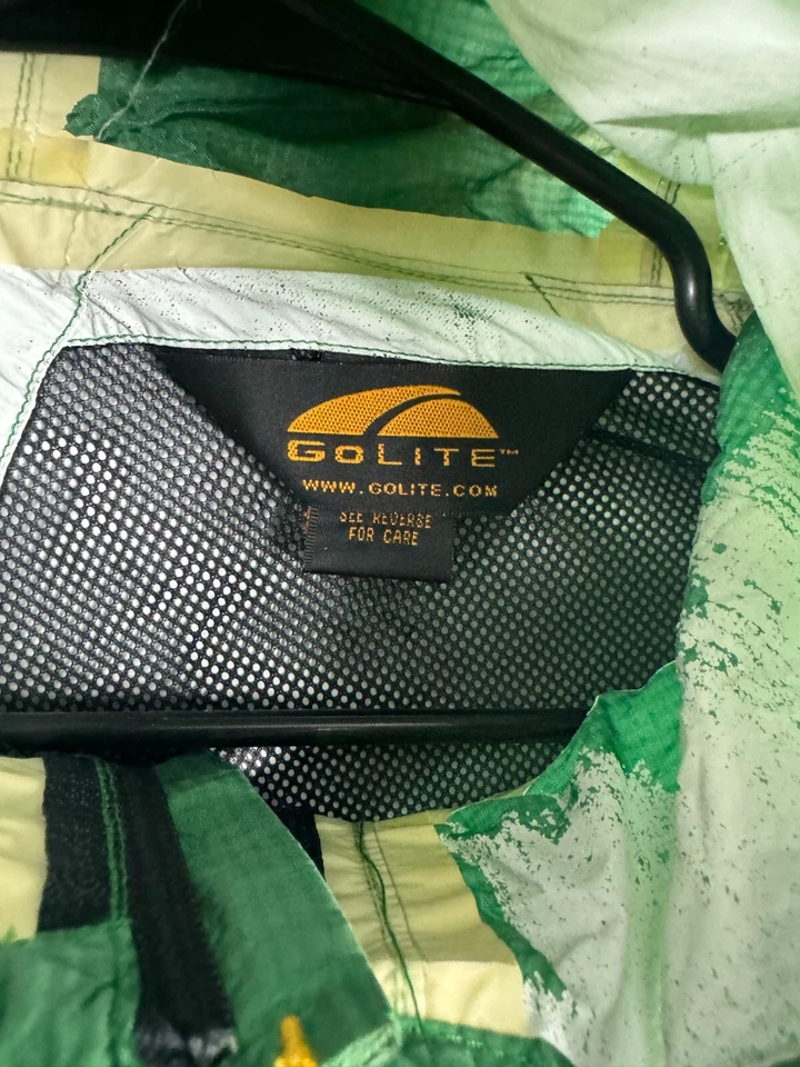 GOLITE Men M Golf Green Windbreaker Rain Jacket Lightweight Full Zip Snap Button - Image 2 of 4