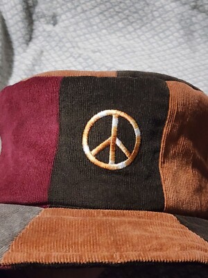 Vintage IXCHEL Corduroy Peace Hat Rare Vintage IXCHEL Patchwork Peace Sign Corduroy Bucket Hat  main image 3