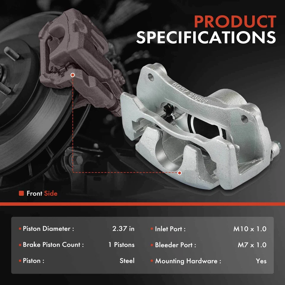 2 件装前侧盘式制动卡钳带支架适用于三菱 Eclipse 06-12 Galant — 第 2/4 张图片