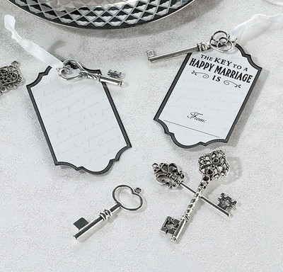 24 Silver Key Tag Set For Guest Signing Wedding Memories Advice Tags