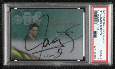 2012 Futera World Football Unique Mint 51/60 Fernando Torres PSA 8 Auto 0cp0