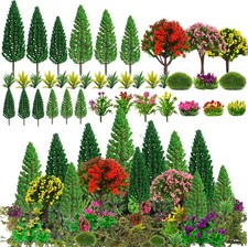 Model Trees Set 32pcs Mixed Flower Trees Artificial Landscape Miniature
