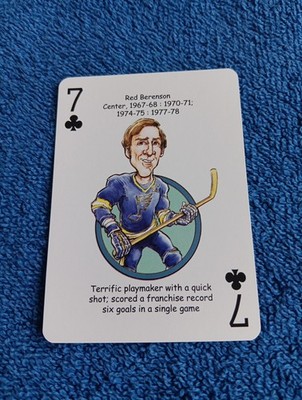 Red Berenson Card St. Louis Blues Hero Decks Playing Card Hockey Card NHL