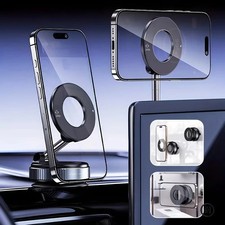 Magnetic Phone Vacuum Car Holder Suction Mount Cup 360  Stand Foldable Strong