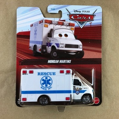 カーズ　マテル　MORGAN MARTINS モーガン・マーティンズ　ディズニー Disney Pixar Cars Morgan Martins Ambulance Car White 1:55 Metal