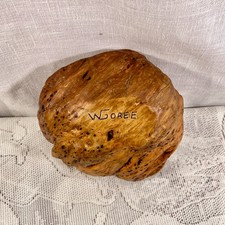 Unusual ARTIST SIGNED Natural Rustic TROPICAL WOOD BOWL W Goree Hawaii   Read 