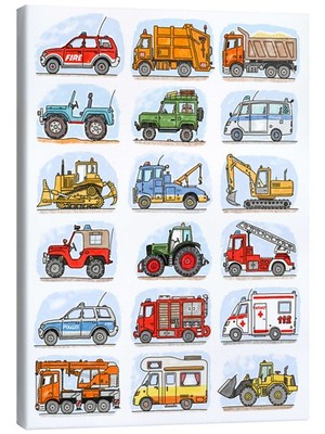 Leinwandbild Alle meine Autos - Hugos Illustrations
