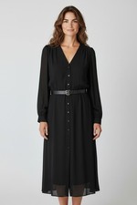 A5 NEW MICHAEL KORS Kate Black Belted Button Down Dress Size 3X