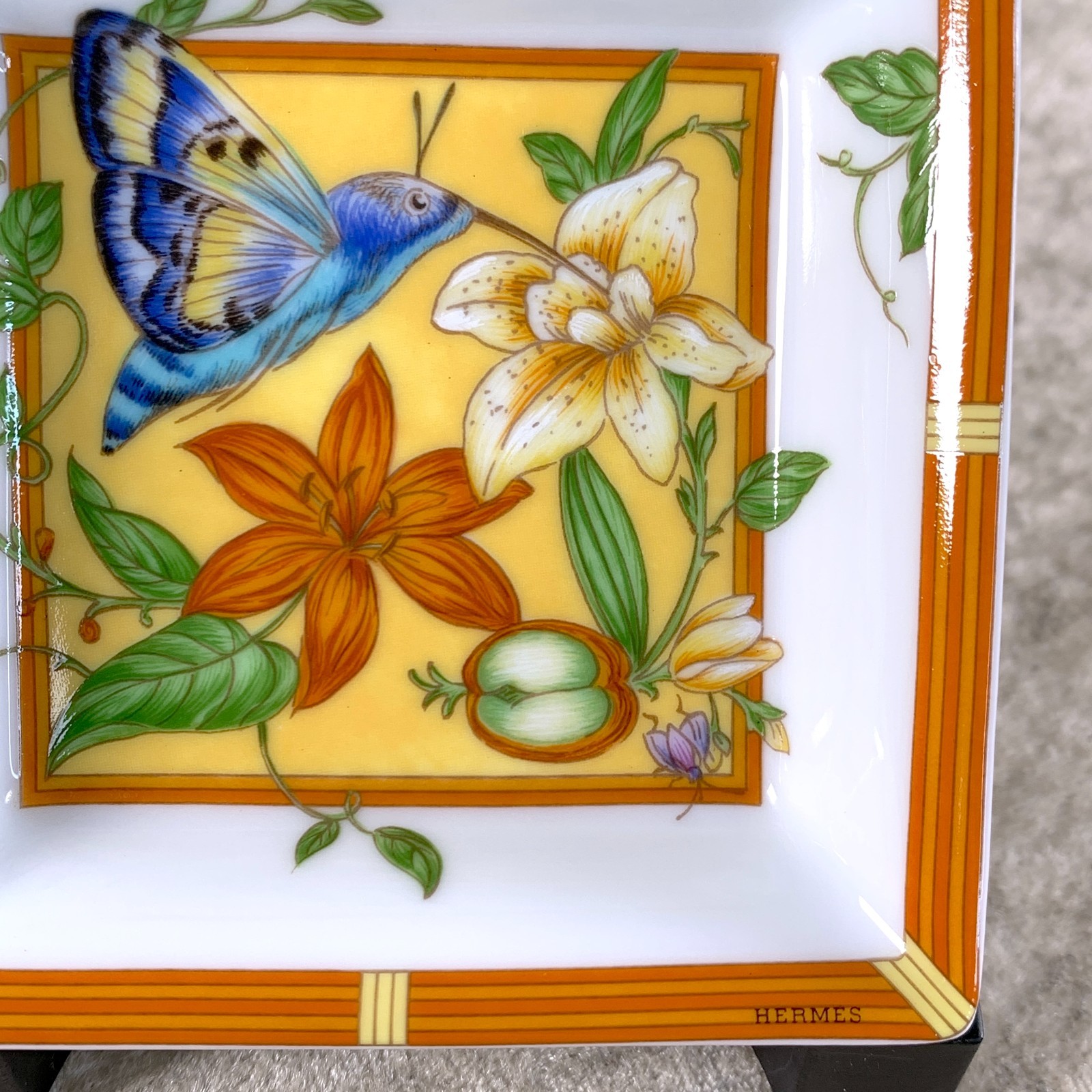 Hermes Paris Ashtray Mini Tray Change Tray Plate La Siesta Porcelain Square thumbnail 6