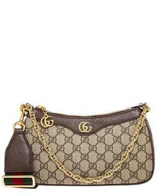 Gucci Ophidia Gg Small Canvas & Leather Shoulder Bag Women's Beige