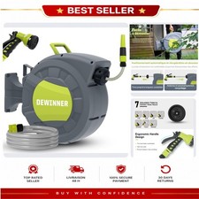Enrouleur Tuyau Arrosage Mural 20+2M Automatique avec Buse 7 Jets DEWINNER