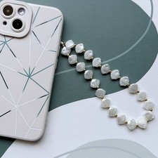 Heart Faux Beaded Phone Charm Keychain Strap