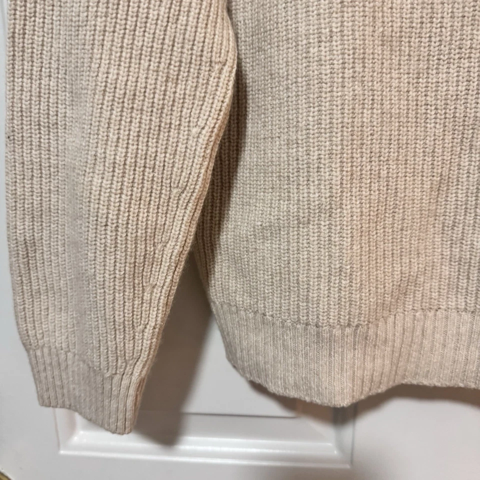 Suéter Petit Sezane Beige Algodón Lana Cuarto Cremallera Talla 12 Foto 3 de 4