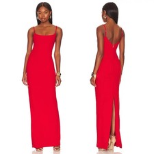 Nookie Bailey Column Gown Cherry Red L Adjustable Straps Revolve MSRP $279