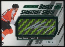 2023-24 UD Engrained Signature Shots Rookie Green Stick Adam Ginning RC Auto