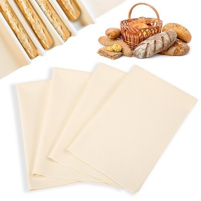 4PCS Bakers Couche for Dough 17'' X 29'' Linen Cloth Tea Towels for Baking Sourdo