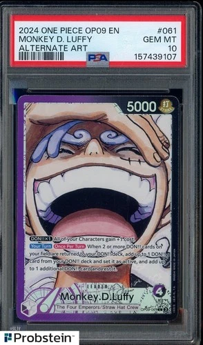 2024 One Piece OP09 EN #061 Monkey.D.Luffy Alternate Art PSA 10 GEM MINT