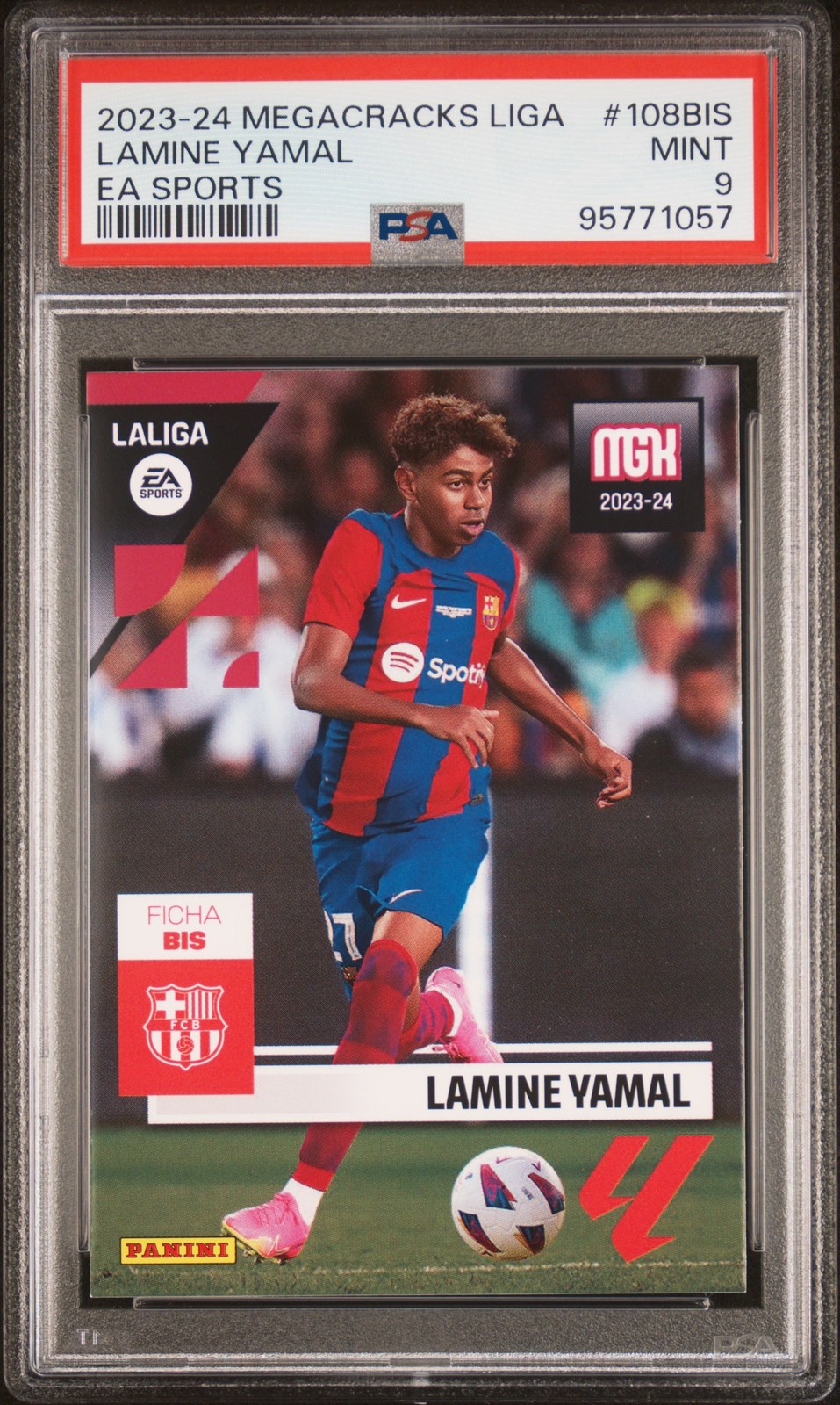 2023-24 PANINI MEGACRACKS LALIGA EA SPORTS #108BIS LAMINE YAMAL PSA 9